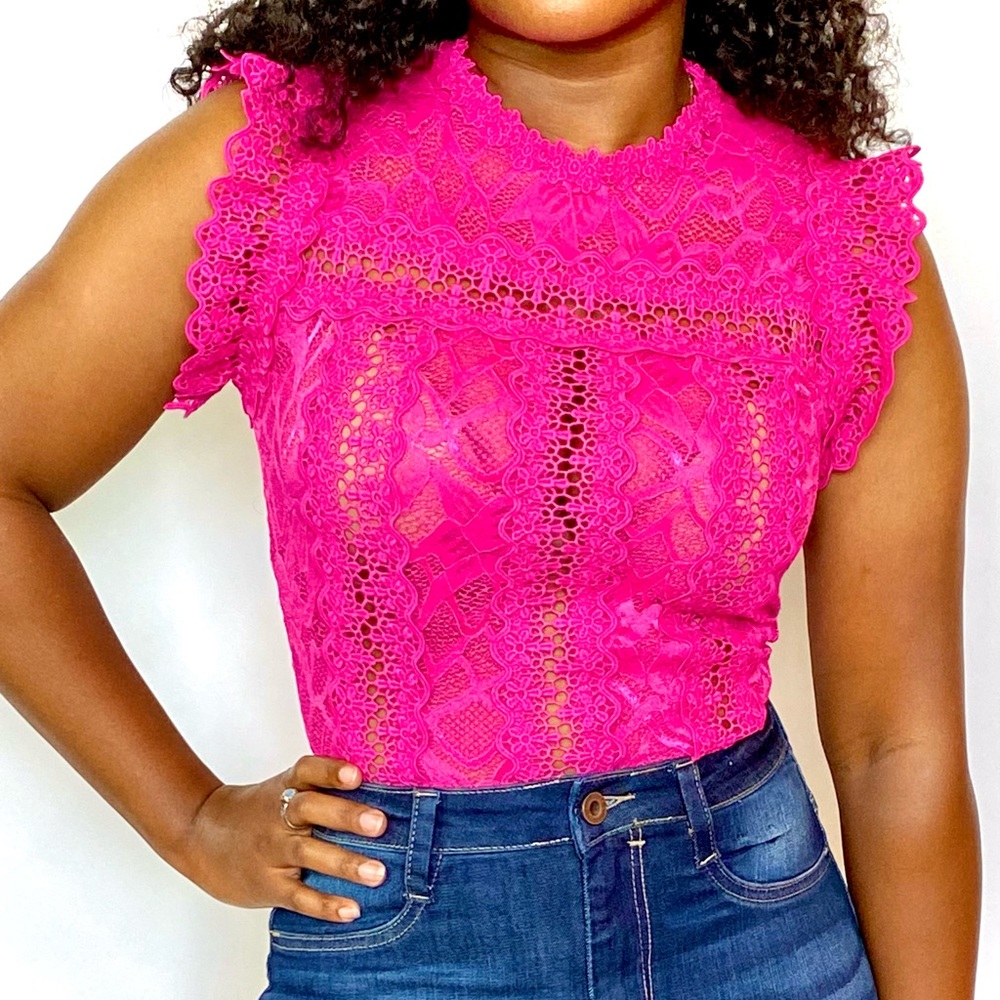 Laura Lace Bodysuit Pink
